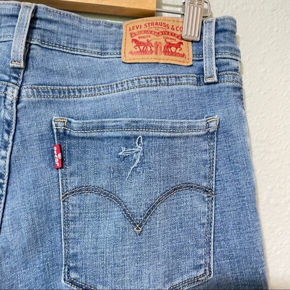 Levi’s 714 Straight Leg Distressed Step Fringe Hem Jeans Womens 29 Raw Zip Fly - Picture 9 of 12